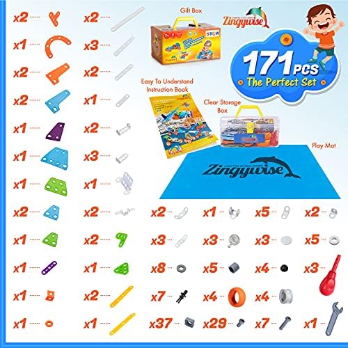 STEM Building Toy for 7-12 Years Old Boys 7-in-1 Models Kids Love to Build and Play 171Pcs Construction Set with Engineering Activity Kit Educational Toys for kids 5-7 Best Birhday Gift Toy for Kid