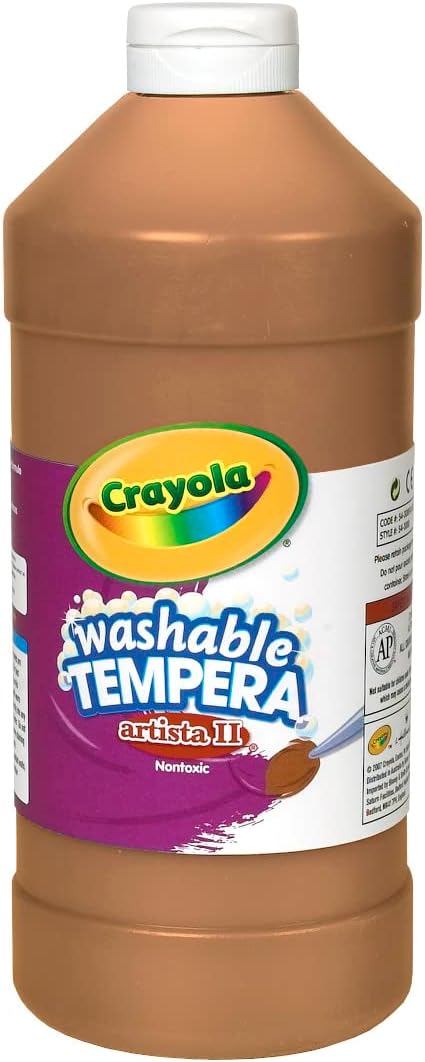 Crayola Washable Tempera Paint For Kids, Brown Paint, Classroom Supplies, Non Toxic, 32 Oz Squeeze Bottle