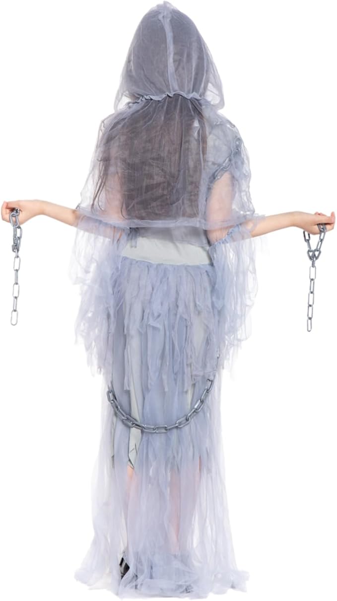 Girls Scary Ghost Costume Toddler Halloween Haunting Scary Ghost Dress for Kids
