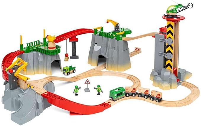BRIO World 36010 Cargo Mountain Set | 49 Piece Wooden Train Set Toy for Kids Age 3 & Up | Dynamic Play Experience | FSC-Certified Materials | Great Addition to Existing Train Sets