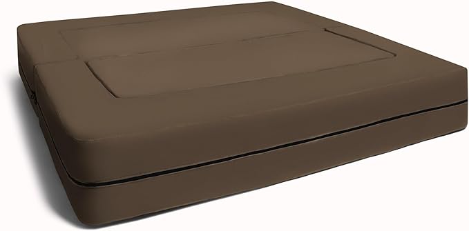 Jaxx Zipline Kids Sofa & Large Ottoman 3 in 1 Fold Out Sofa, Big Kids Edition Chocolate