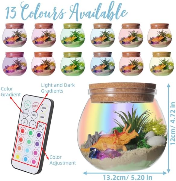 Dinosaur Terrarium Kit for Boys - DIY Terrarium Kit for Kids - Coolest Glow Dinosaur Toy Gifts for Boys and Kids - Birthday Gift for Boys Ages 4 5 6 7 8-12 Year Old