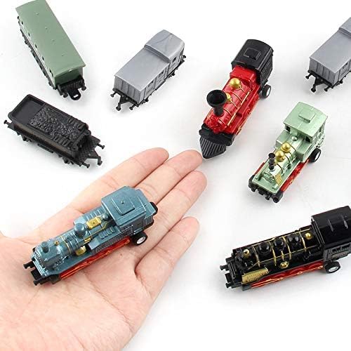 Exasinine 4 Sets Steam Train Model Train Set Pull-Back Trains Die-Cast Metal Locomotive for Display or Play Ideal Home Decor and Gift for Train Enthusiasts Collectors Boys and Girls
