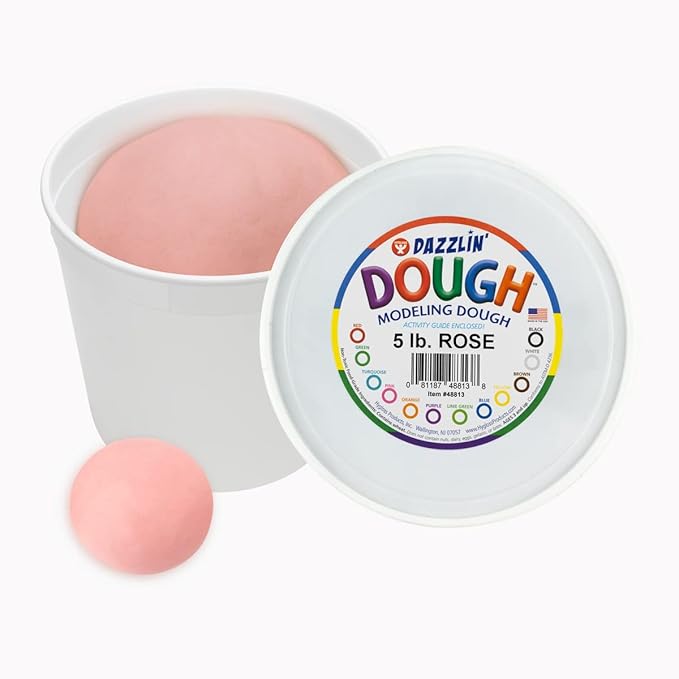 Hygloss Play Modeling Dough - Rose Dough Unscented - Safe & Non-Toxic for Kids Arts & Crafts - Party Favors - Classroom Supplies - 5lb