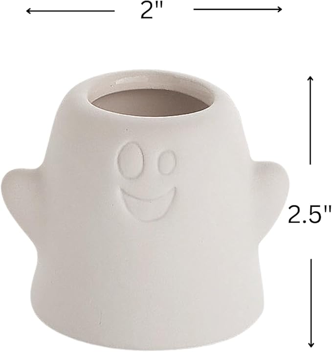 DIY Mini Ceramic Halloween Planters - Set of 12 - Catt, Ghost and Pumpkin - Craft for Kids