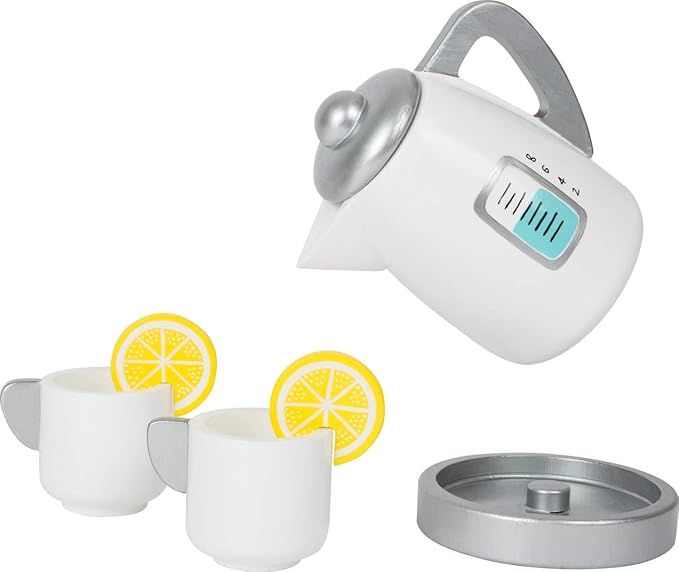 Small Foot Wooden Toys Tea Kettle Wooden playset for Children Play Kitchens Designed for Children Ages 3+, Multi