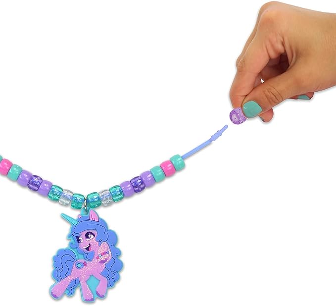 Pony Necklace Making Activity Set with 3 Assorted Pre-Made Unicorn Rings and Little Pony Characters