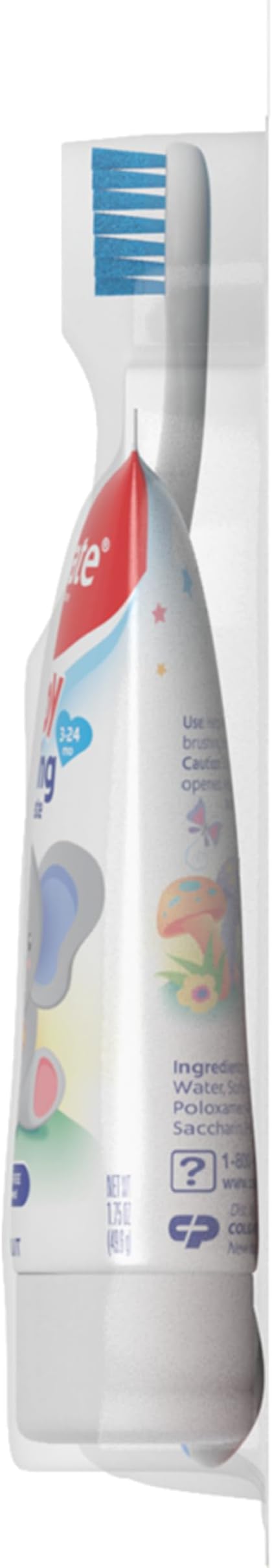 Colgate Baby Training Toothpaste and Toothbrush Kit, Mild Fruit Flavor Set for Ages 3-24 Months