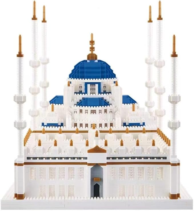 Micro Building Blocks Set 6850 Pcs Blue Mosque Miniature World Landmark Architectural Construction Model for Adult and Children Age of 14+
