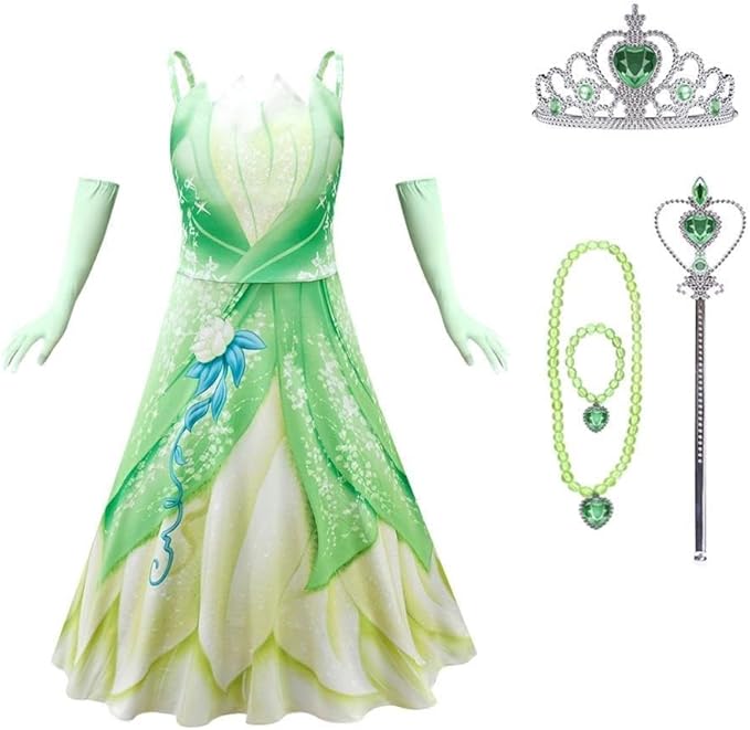 Dressy Daisy Frog Princess Fancy Dress Up Costume Halloween Birthday Party Outfit for Toddler Little Girls