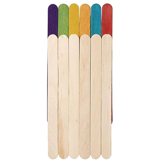 Colorations Regular Natural Wood Craft Sticks, Popsicle Sticks, 1000 Pieces, All Natural, 4 inches x 3/8 inch, Arts & Crafts, STEM, STEAM, Bulk Pack