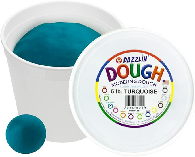 Hygloss Play Modeling Dough - Turquoise Dough Unscented - Safe & Non-Toxic for Kids Arts & Crafts - Party Favors - Classroom Supplies - 5lb