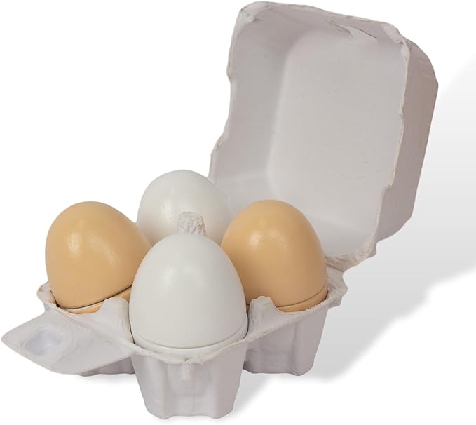 Wooden Eggs, 4PCS Easter Egg Cutting Toys Wooden Play Food Pretend Play Food Sets for Kids Early Development, Christmas Birthday Gifts