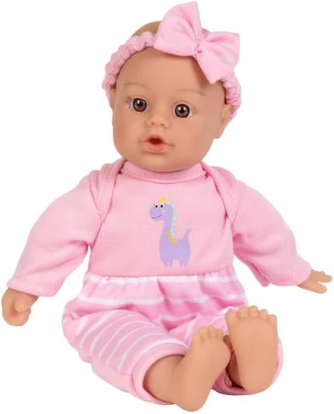 Adora Amazon Exclusive Sweet Babies Collection, 11” Soft and Cuddly Girl Baby Doll | Machine Washable, Birthday Gift For Ages 1+ - Baby Girl Dino
