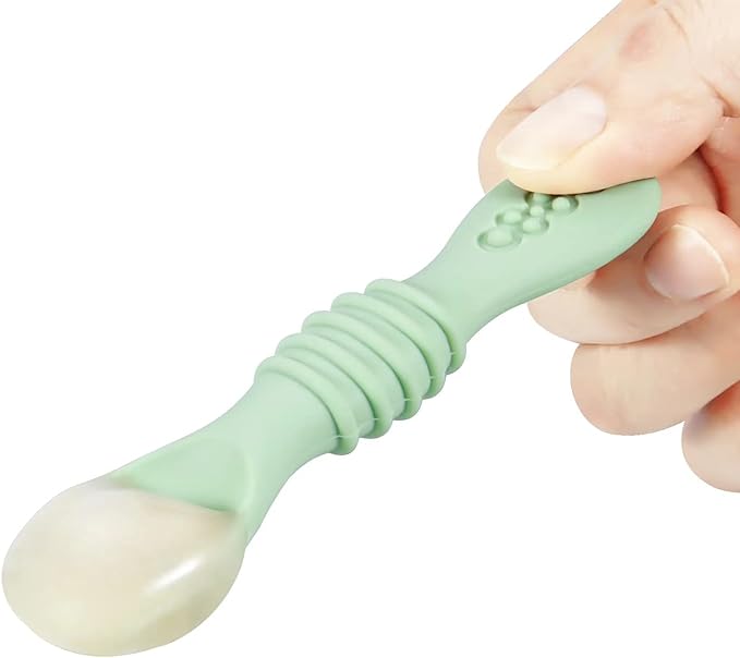 PandaEar 7 Pack Baby Led Weaning Spoons| Silicone Baby Spoons Self Feeding Utensils, Toddler Infant Feeding Spoon First Stage