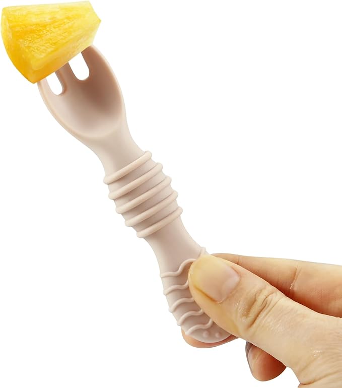 PandaEar 6 Pack Silicone Baby Spoons & Forks | Baby Feeding Set Self Feeding Utensils, Toddler Infant Feeding Spoon Forks BPA Free First Stage