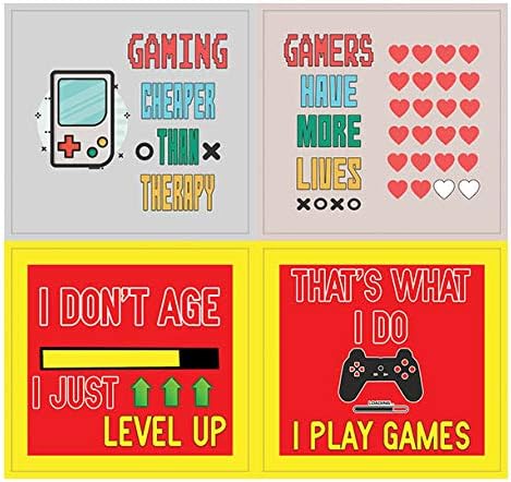 Creanoso Fun Gamer Stickers for Gamers (10-Sheet) – Colorful Gift Funny Stickers – Awesome Stocking Stuffers Gifts for Gamers, Console Players, Adult Men Teens – Gaming Tournament Giveaways
