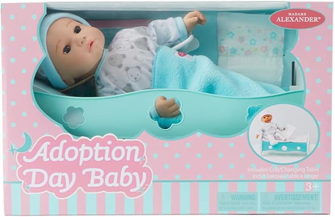 Madame Alexander 14" Adoption Day Baby Boy Doll, Light Skin, Blue Eyes,20455