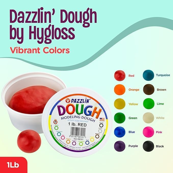 Hygloss Play Modeling Dough - Pink and Red Dough Unscented - Safe & Non-Toxic for Kids Arts & Crafts - Party Favors – Valentine’s and Classroom Supplies - 2lb Total