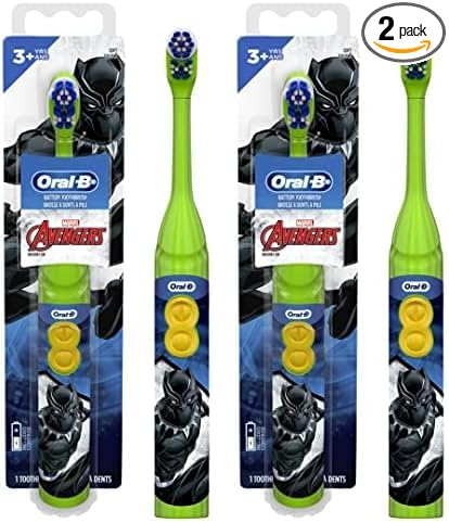 Oral-B Kid's Battery Toothbrush Featuring Marvel's Avengers, Soft Bristles, for Kids 3+ (Character May Vary) (Pack of 2)