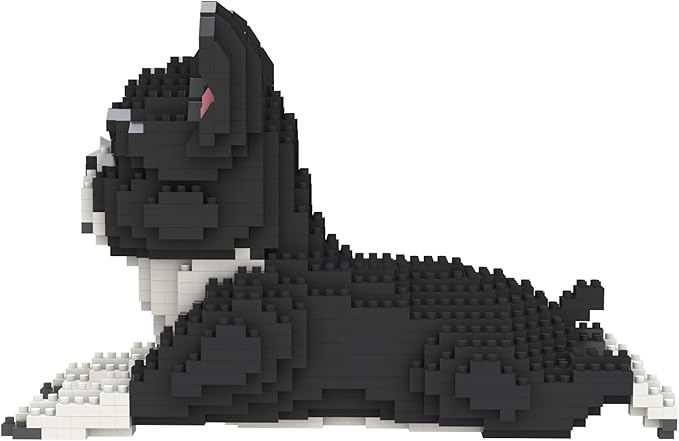 Larcele Micro Dog Building Blocks Mini Pet Building Toy Bricks, 812 Pieces KLJM-02(Boston Terrier)