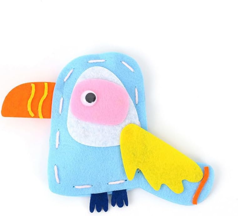 Kids Sewing Kit for Beginner Her His 1st Art & Craft, Includes 3 Stuffed Animal Dolls, Instructions & Plush Felt Materials for Learn to Sew, Embroidery Animal