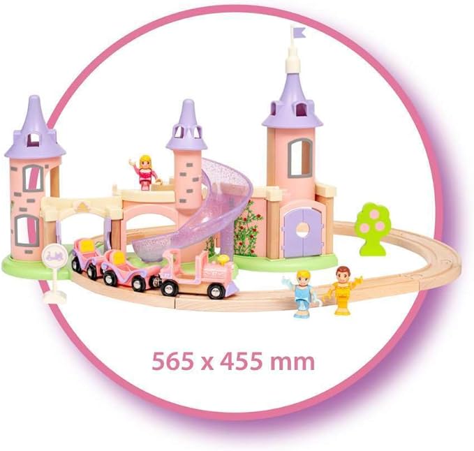 Brio Disney Princess Castle Set - Enchanting Wooden Train Adventure | Includes Classic Disney Princesses | Compatible with All BRIO Railway Toys | FSC-Certified Materials | Ideal for Children Aged 3+