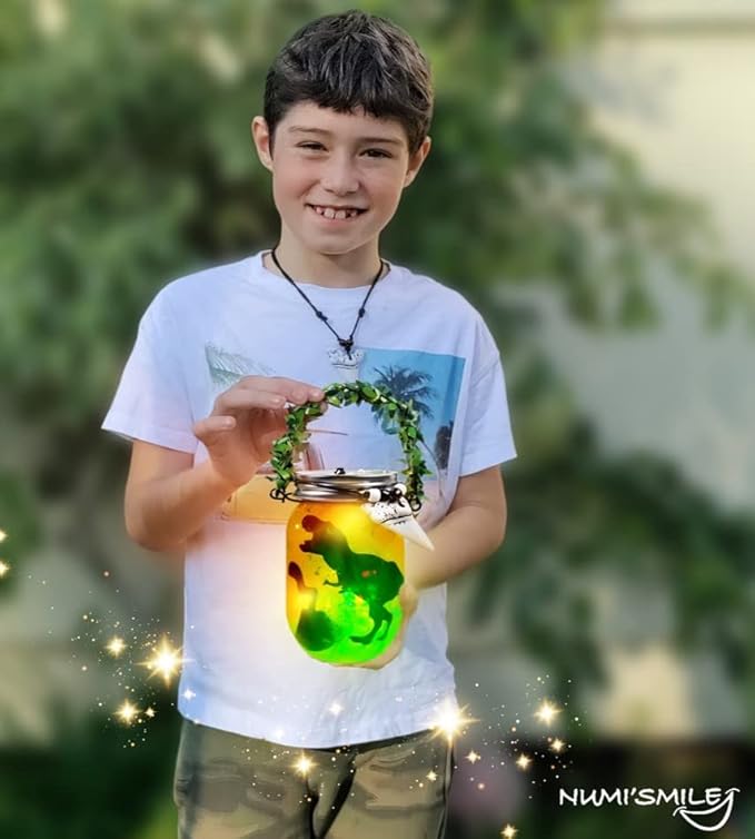 Dinosaur Lantern Nightlight Craft Kit, DIY Kits for Kids Crafts for Boys & Girls,Dinosaur Gifts for Boys Ages 3 4 5 6 7 8-12 Years and Up, Best Dinosaur Toy Birthday Art Set & Top