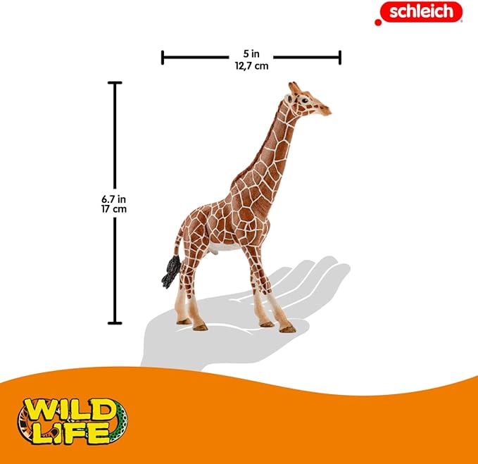 Schleich Wild Life, Animal Figurine, Animal Toys for Boys and Girls 3-8 years old, Male Giraffe, Ages 3+