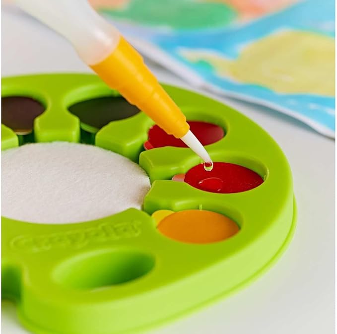 Crayola Watercolor Pop & Paint Palette, Washable Paint Kit, Less Mess Watercolor Paint Set for Kids, Arts & Crafts, Toddler Gifts