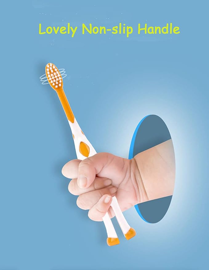 8 Packs Kids Toothbrush, Extra Soft Lovely Little Deer Toddler Toothbrush for Kids 2-8 Years (Pink&Orange&Blue&Green)