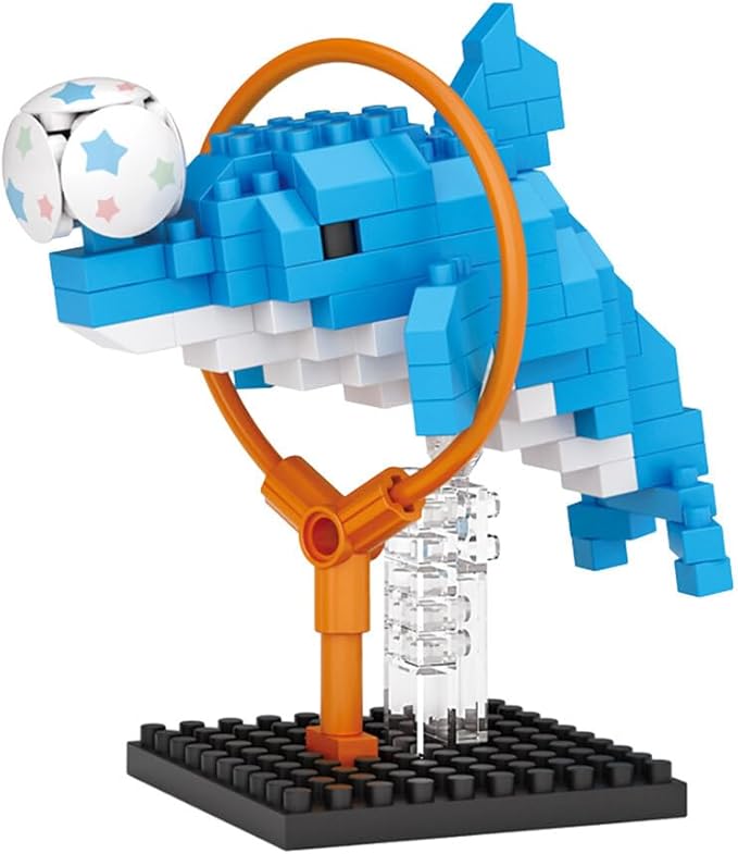 Aetheria Mini Blocks Dolphin Building Animal Set 150 Pieces Creative Home Decor Building Toy Bricks for Kids or Adult Advent Calendar 2024