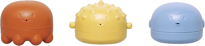 Ubbi Muted Color Bath Squeeze Toys, Baby Bath Accessory, Water Toys for Toddler Bath Time Play