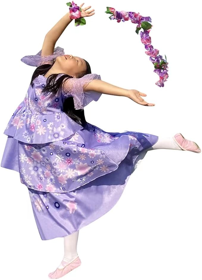 Kids Mirabel Cosplay Costume Girls Isabela Magical Princess Dresses Halloween Party Dress Up Suit