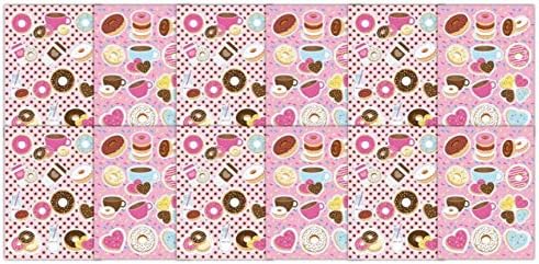 TINYMILLS Donuts Birthday Party Favor Set (12 multi-point pencils, 12 self-inking stampers, 12 sticker sheets, 12 small spiral notepads) Donuts party supplies party favor favor stuffers
