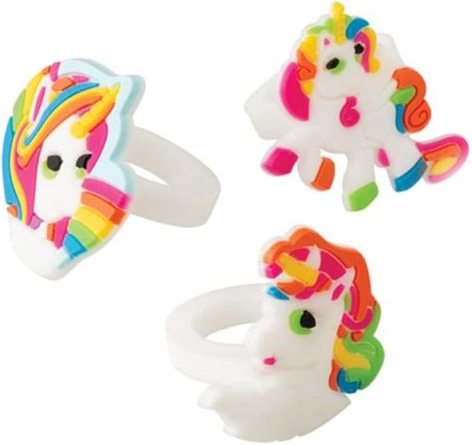 Pony Necklace Making Activity Set with 3 Assorted Pre-Made Unicorn Rings and Little Pony Characters