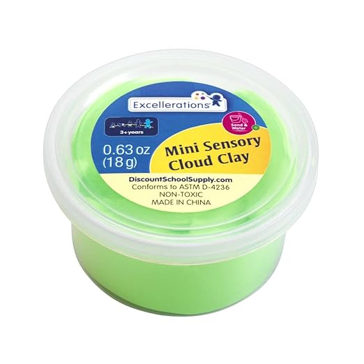 Excellerations Mini Cloud Clay Set of 5, .63 oz Each - Party Favors, Sensory Toys for Kids, Fidget Kit