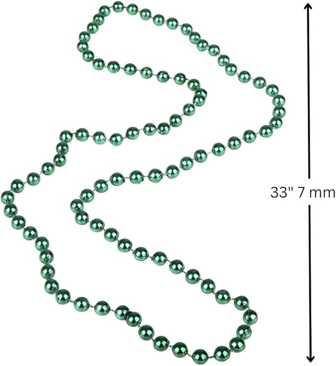 Rhode Island Novelty 33" 7 mm METALLIC GREEN BEADS