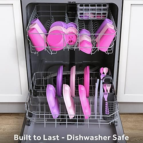 Re-Play Made in USA 12 Oz. Reusable Plastic Bowls, Pack of 3 With 3 Lids - Dishwasher and Microwave Safe Bowls with Lids for Everyday Dining - Toddler Bowl Set 5.75" x 5.75" x 2", Princess