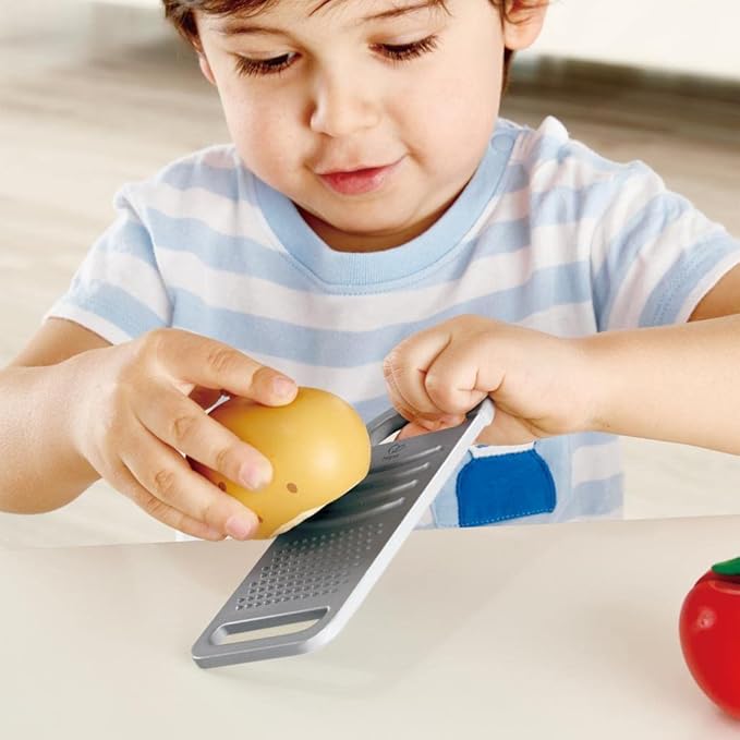 Hape Cooking Essentials Toy | Play Food Cutting Vegetables Set for Kids, Wooden Food Kitchen Accessory Toys