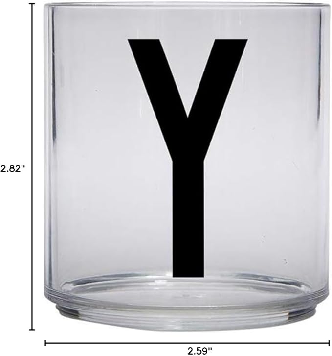 Design Letters Tritan Dinnerware Cups for Kids A-Z 6 Oz| Kids Glass Designed in Denmark for Baby feeding | Toddler Cup for Drinking | Unbreakable Tableware for Baby|Stackable Tumbler Cup BPA/BPS Free