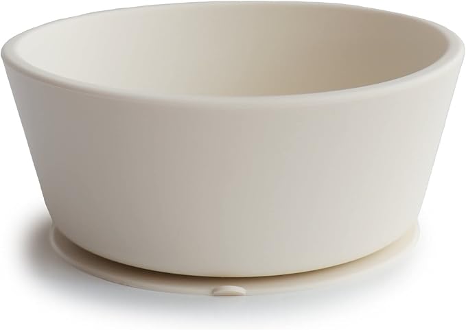 mushie Silicone Suction Bowl | BPA-Free Non-Slip Design (Ivory)
