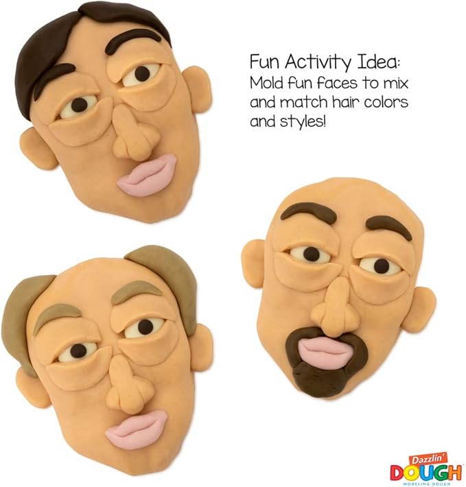 Hygloss Soft Modeling Play Dough - 6 Assorted Color Playdough - Multicultural Skin Tones - 5 lb. Each - Reusable Container, Ideal for Art Projects & Classroom Activities