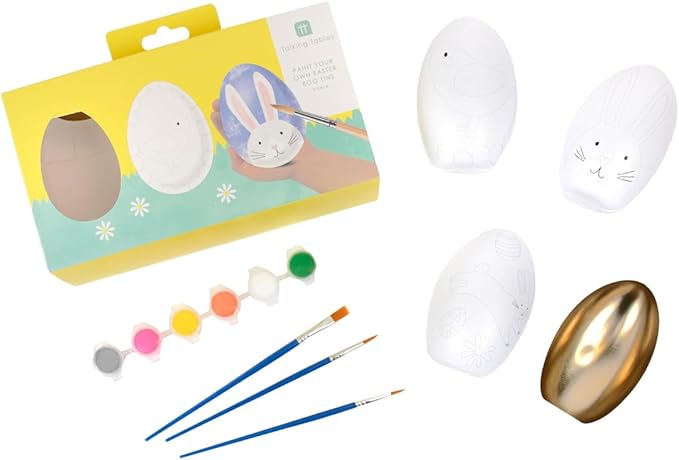 Talking Tables Easter Egg Tins Crafting Kit for Kids – Children's Activities Include Brushes, & Water-Based Paints Reusable, Eco-Friendly Packaging Designed in The UK