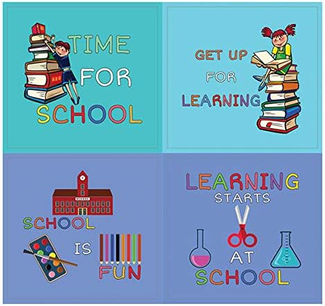 Creanoso Back to School and Guitar Inspiring Quote Stickers (10-Sheet) – Total 120 pcs (10 X 12pcs) Individual Small Size 2.1 x 2. Inches, DIY Designs, Decoration Art Decal for Boys & Girls, Children