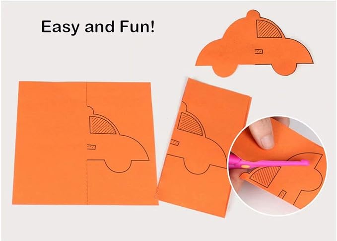 Fun Paper-Cut Set; Paper Cutting; Paper Art; Scissor Skills Activity Cutting Book; Kids Scissors Crafts Kits Preschool-120 Pages with A Pair of Child-Safe Scissors
