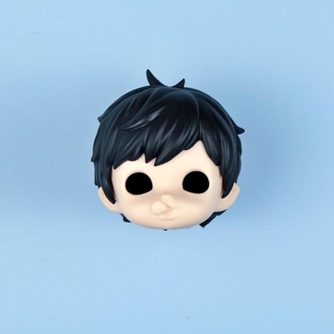YMY No Makeup Doll Head DIY Blank GSC Face 1/12 Scale Head Doll Accessories for Obitsu 11（Boy-Black）