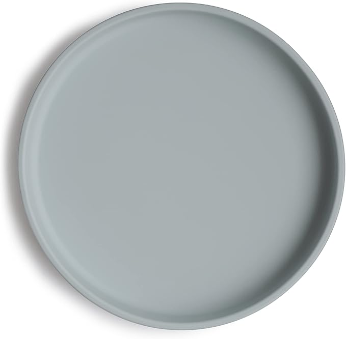 mushie Classic Silicone Suction Plate | BPA-Free Non-Slip Design (Stone)