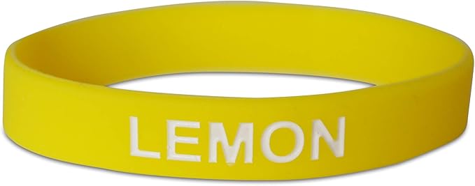 Novel Merk Lemon Yellow Party Favor & School Carnival Prize Silicone Rubber Band Wristband Bracelet (12 pieces)