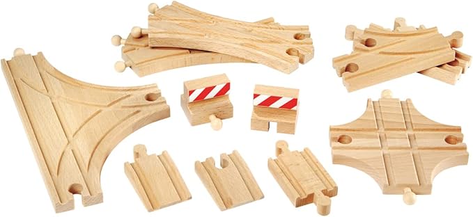 BRIO World 33307 - Advanced Expansion Pack - 11 Piece Set of Wooden Train Tracks for Kids | Train Set Expansion | Fun Learning Toy | Compatible with All Railway Toys | FSC Certified